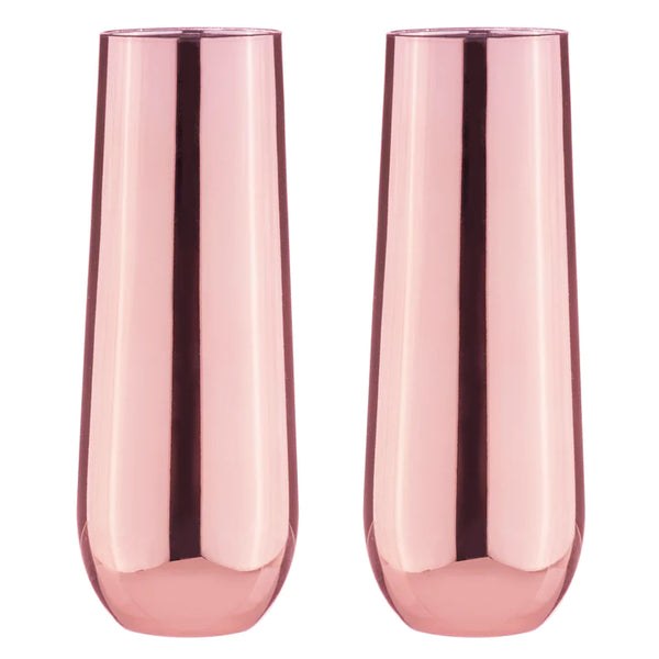 Tempa Aurora Stemless Champagne Glasses Rose Gold Taylors Home Centre
