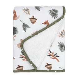 Pram Blanket - Forest Retreat Jersey/Sherpa
