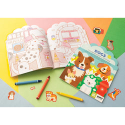 Petit Collage Colouring Book with stickers - Dogs