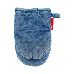 Denim Mini Oven Mitt - Apple Embroidery