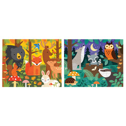 Petit Collage Two Sided on-the-go puzzle - Woodland