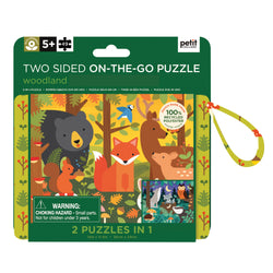 Petit Collage Two Sided on-the-go puzzle - Woodland