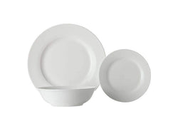 White Basics European Rim dinner Set 18 piece -Pick Up Only-